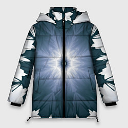 Куртка зимняя женская Снежинка Абстракция Синий, цвет: 3D-светло-серый