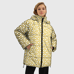 Куртка зимняя женская Цветок Жизни золото, цвет: 3D-черный — фото 2