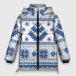 Куртка зимняя женская НОВОГОДНИЙ УЗОР, ЗИМА БЛИЗКО, цвет: 3D-светло-серый