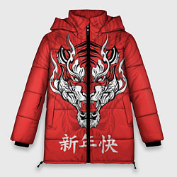 Женская зимняя куртка Красный тигр - дракон