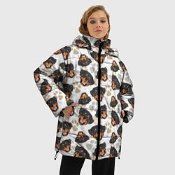 Куртка зимняя женская Собака Ротвейлер Rottweiler, цвет: 3D-светло-серый — фото 2