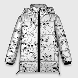 Куртка зимняя женская KIZARU HAUNTED GHOST ПАТТЕРН ЧЁРНО БЕЛЫЙ, цвет: 3D-светло-серый