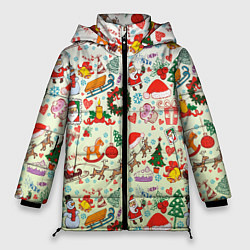 Куртка зимняя женская Самый новогодний принт, цвет: 3D-красный