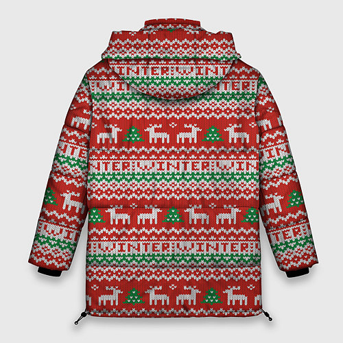 Женская зимняя куртка Deer Christmas Pattern / 3D-Черный – фото 2