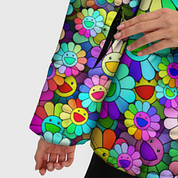 Куртка зимняя женская Rainbow flowers, цвет: 3D-красный — фото 2