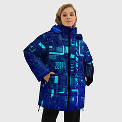 Куртка зимняя женская Киберпанк Зима 2022, цвет: 3D-светло-серый — фото 2