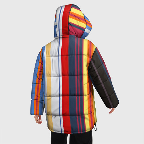 Женская зимняя куртка Stripes Abstract / 3D-Красный – фото 4
