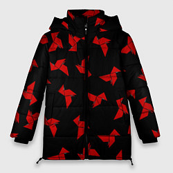 Куртка зимняя женская БУМАЖНЫЙ ДОМ ПАТТЕРН ОРИГАМИ ПРОФЕССОР, цвет: 3D-красный