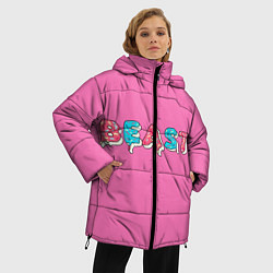 Куртка зимняя женская Mr Beast Donut Pink edition, цвет: 3D-красный — фото 2