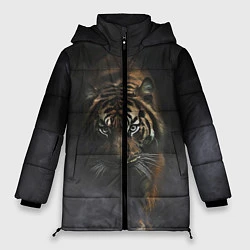 Куртка зимняя женская Тигр в тумане, цвет: 3D-светло-серый