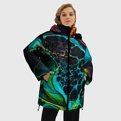 Куртка зимняя женская Огни большого города, цвет: 3D-черный — фото 2