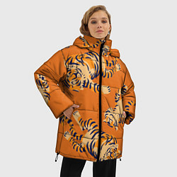 Куртка зимняя женская Тигр паттерн, цвет: 3D-красный — фото 2
