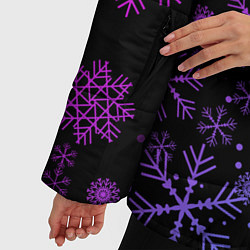 Куртка зимняя женская Новогодние снежинки Градиент, цвет: 3D-светло-серый — фото 2