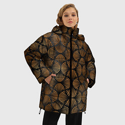 Куртка зимняя женская Кофейные отпечатки, цвет: 3D-черный — фото 2