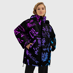 Куртка зимняя женская Токийские мстители паттерн градиент, цвет: 3D-светло-серый — фото 2