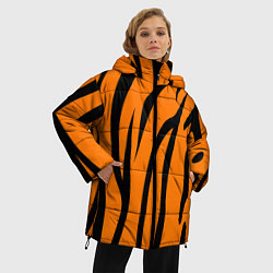 Куртка зимняя женская Текстура тиграtiger, цвет: 3D-черный — фото 2