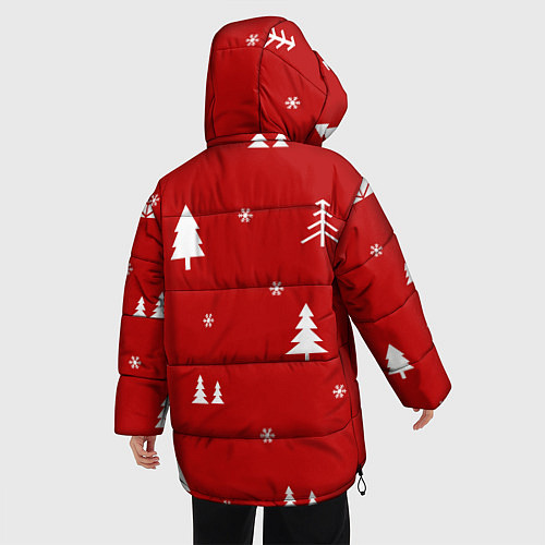 Женская зимняя куртка Новогодняяnew year / 3D-Красный – фото 4