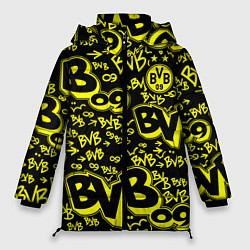 Куртка зимняя женская BVB 09 - BORUSSIA Боруссия Дортмунд, цвет: 3D-черный