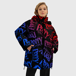 Куртка зимняя женская POPPY PLAYTIME LOGO NEON, ХАГИ ВАГИ, цвет: 3D-черный — фото 2