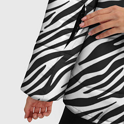 Куртка зимняя женская Чёрно-Белые полоски Зебры, цвет: 3D-черный — фото 2