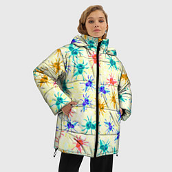 Куртка зимняя женская Аксолотль Паттерн Лимонный, цвет: 3D-красный — фото 2