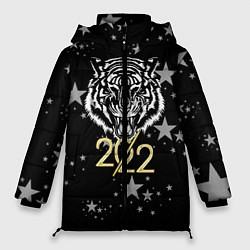 Куртка зимняя женская Символ года тигр 2022 Ура-Ура!, цвет: 3D-светло-серый