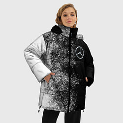 Куртка зимняя женская Чёрно-белый Мерседес, цвет: 3D-светло-серый — фото 2