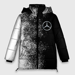Куртка зимняя женская Чёрно-белый Мерседес, цвет: 3D-светло-серый