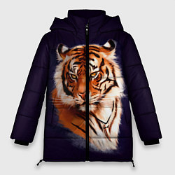 Куртка зимняя женская Грозный Тигр Символ 2022 Года Tiger Beast, цвет: 3D-черный