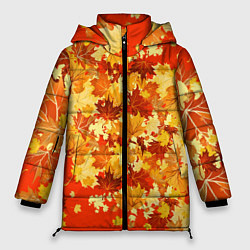 Куртка зимняя женская Кленовый листопад, цвет: 3D-красный
