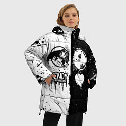 Куртка зимняя женская BLACK AND WHITE BENDY AND THE INK MACHINE, цвет: 3D-черный — фото 2