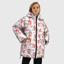 Куртка зимняя женская Маленькие единороги паттерн, цвет: 3D-черный — фото 2