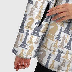 Куртка зимняя женская Шахматы фигуры, цвет: 3D-черный — фото 2