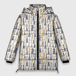 Куртка зимняя женская Шахматы фигуры, цвет: 3D-светло-серый
