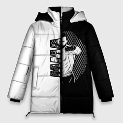 Куртка зимняя женская Боец ММА чёрно-белое, цвет: 3D-светло-серый