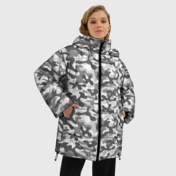 Куртка зимняя женская Серый Городской Камуфляж, цвет: 3D-черный — фото 2