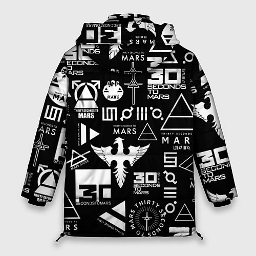 Женская зимняя куртка 30 Seconds to Mars: Паттерн логотипов / 3D-Светло-серый – фото 2