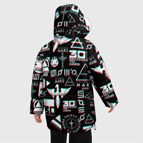 Женская зимняя куртка 30 Seconds to Mars - Glitch / 3D-Красный – фото 4