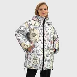 Куртка зимняя женская Лица линии, цвет: 3D-черный — фото 2