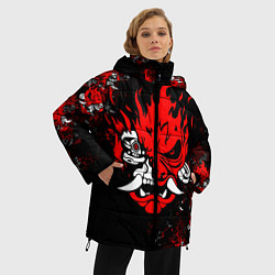 Куртка зимняя женская SAMURAI CYBERPUNK 2077 LOGO, цвет: 3D-черный — фото 2