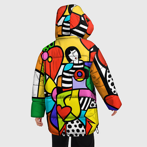 Женская зимняя куртка Romero Britto - valentines day / 3D-Красный – фото 4