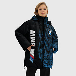 Куртка зимняя женская BMW M Series Синий Гранж, цвет: 3D-черный — фото 2