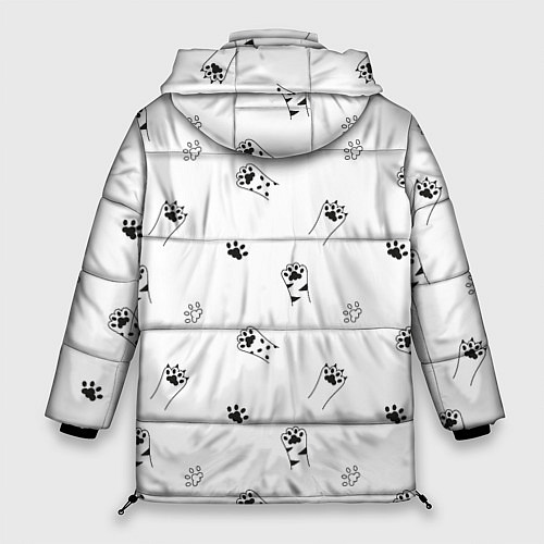 Женская зимняя куртка Паттерн - кошачьи лапки 3D / 3D-Светло-серый – фото 2