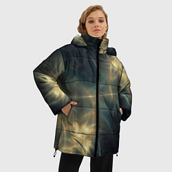 Куртка зимняя женская Абстрактное свечение, цвет: 3D-черный — фото 2