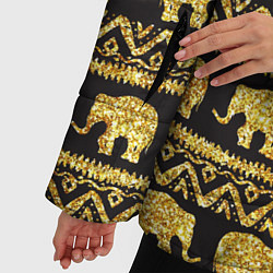 Куртка зимняя женская Золотые слоны, цвет: 3D-черный — фото 2