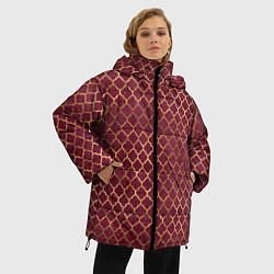 Куртка зимняя женская Gold & Red pattern, цвет: 3D-черный — фото 2
