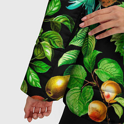 Куртка зимняя женская Сочные фрукты - персик, груша, слива, ананас, цвет: 3D-красный — фото 2