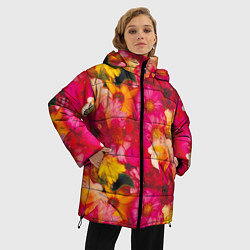 Куртка зимняя женская Садовые цветочки полевые, цвет: 3D-черный — фото 2
