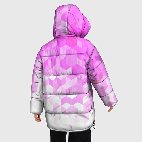 Женская зимняя куртка 3D ромб розовый / 3D-Светло-серый – фото 4