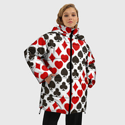 Куртка зимняя женская Карточные Масти Card Suits, цвет: 3D-черный — фото 2